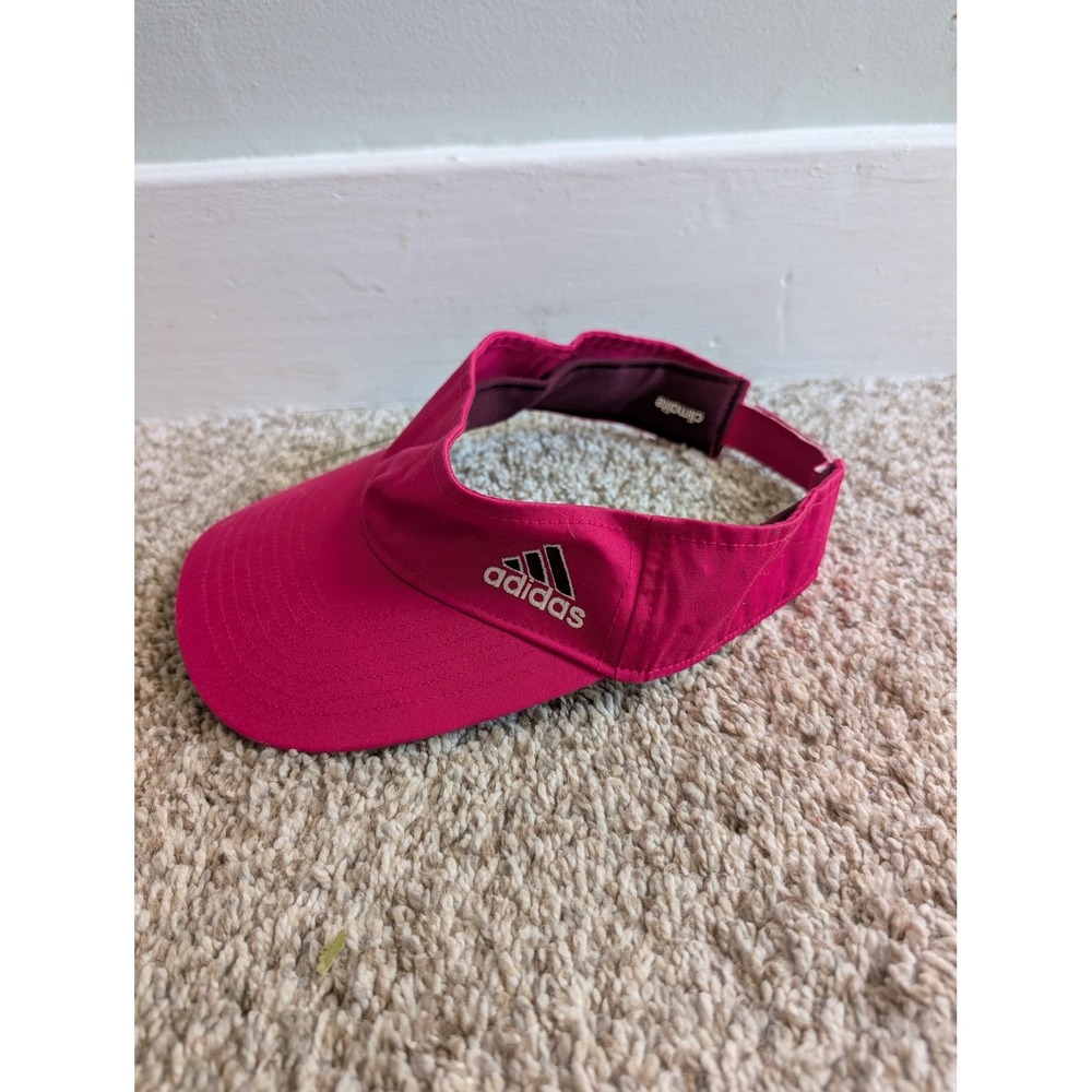 Adidas Visor Women OS Pink Excellent Climalite Adjustable Athletic Golf Tennis